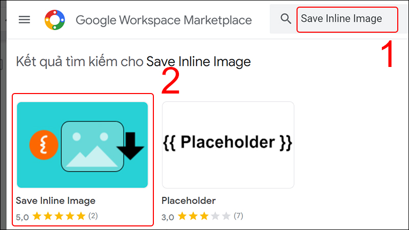 Gõ vào ô tìm kiếm Save Inline Image, sau đó chọn vào Save Inline Image